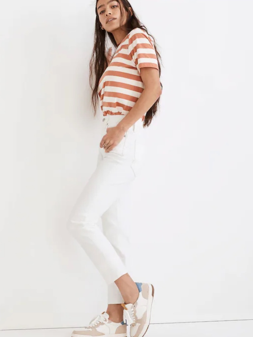 MADEWELL NWT Petite Curvy Perfect Vintage Jeans in Tile White Comfort Stretch 27 - Picture 2 of 10